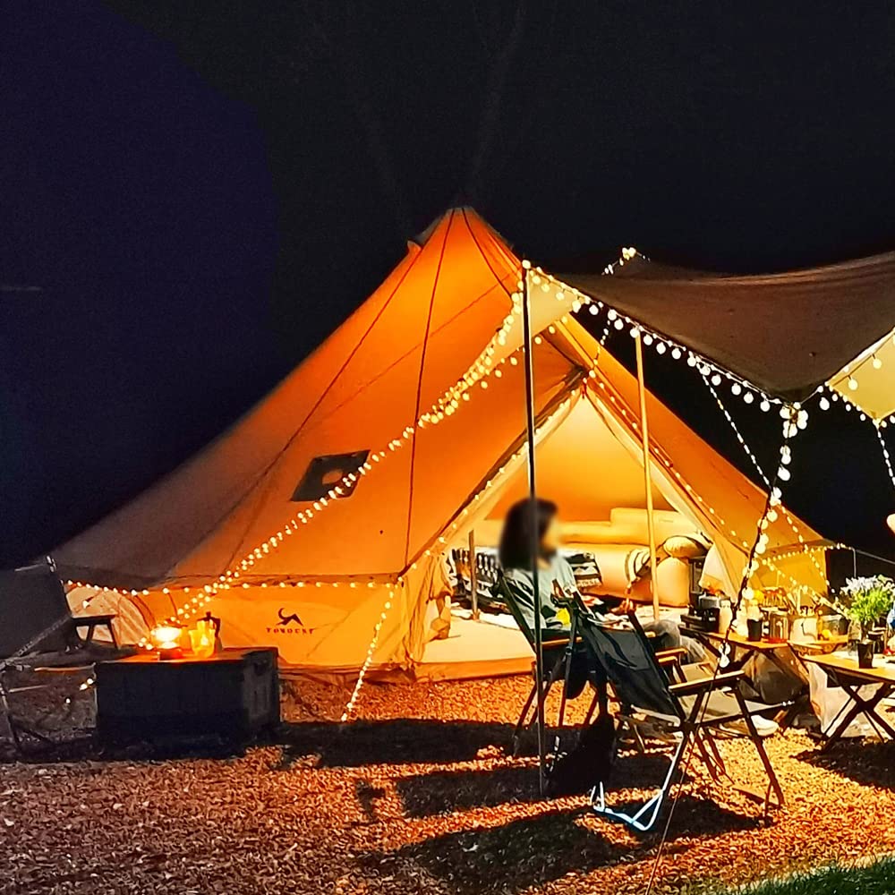 TOMOUNT 13.1FT Canvas Bell Tent With Stove Jack - 4-6 Person